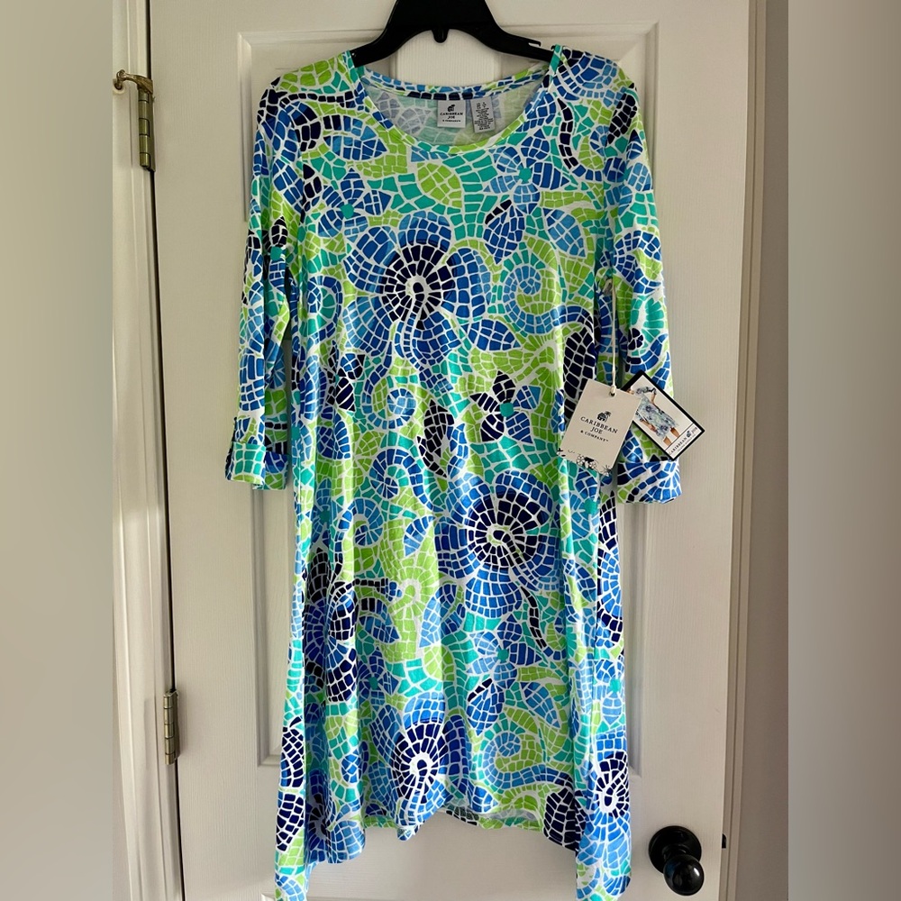 Caribbean Joe Blue Lotus dress NWT